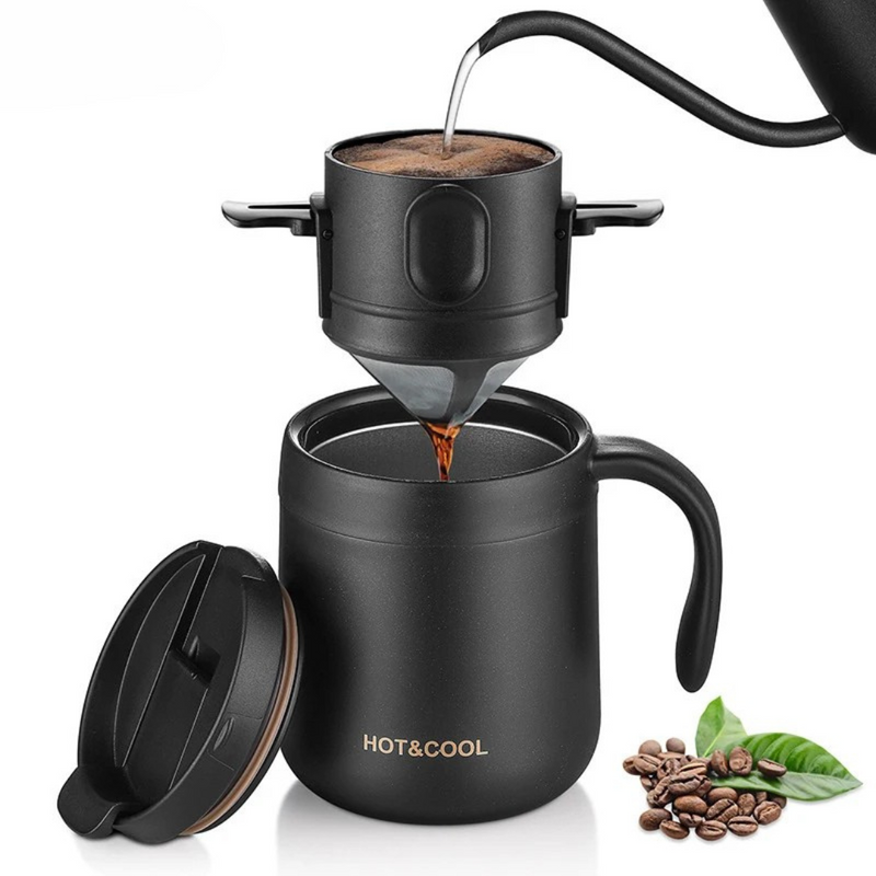 Mini Cafeteira Portátil com Caneca Térmica 2 em 1